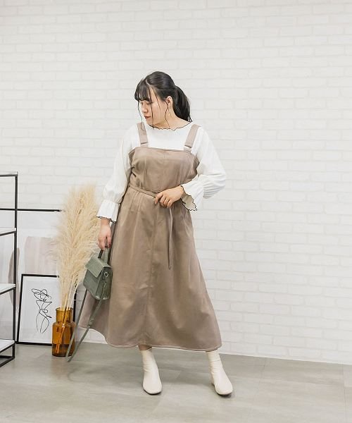 セール カットスエードジャンスカワンピース クレット 大きいサイズ Clette D Fashion