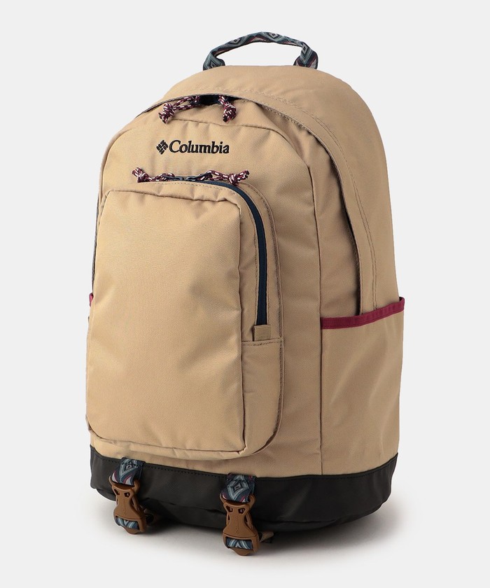 【美品】Colombiaコロンビアリーフ柄バックパックリュック旅行トラベルバッグ