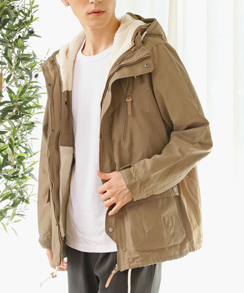 セール15%OFF】3WAY インナー裏ボアベスト脱着式 マウンテンパーカー ...