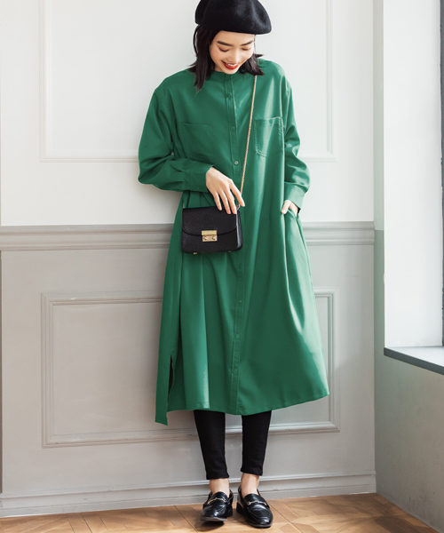 スタンドカラーシャツワンピース(504382821) | コカ(coca) - d fashion スタンドカラーシャツワンピース(504382821) | コカ(coca) - d fashion