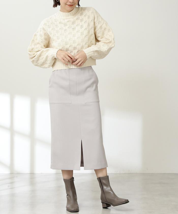 【セール】カルゼストレッチタイトスカート《S Size Line》(504395950) エヌナチュラルビューティベーシック(N Natural  Beauty Basic) d fashion