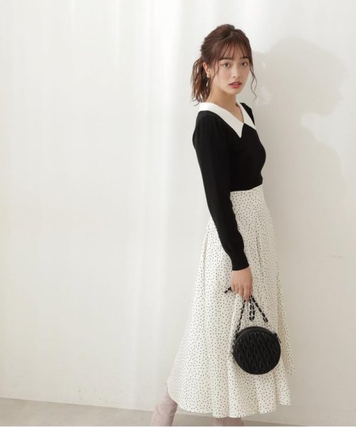 セール ドットスカートニットワンピース プロポーション ボディドレッシング Proportion Body Dressing D Fashion
