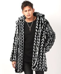 LUXSTYLE/ラグスタイル LUXSTYLE RUMSODA(ラムソーダ)ロゴ総柄ファーコート/コート メンズ ファー ロゴ 総柄 BITTER ビター系 秋冬/504446187