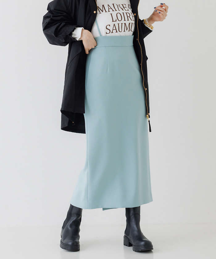 ロングセラー】【春カラー】ストレッチサスペンダータイトスカート