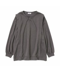 MAC HOUSE(women)/[大きいサイズ] NAVY ネイビー ポンチ素材 MVS肩タックプルオーバー クイーンサイズ 115426150/504446404