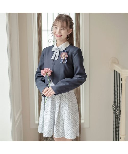 卒服 上品白襟ワンピース＆ノーカラーボレロ