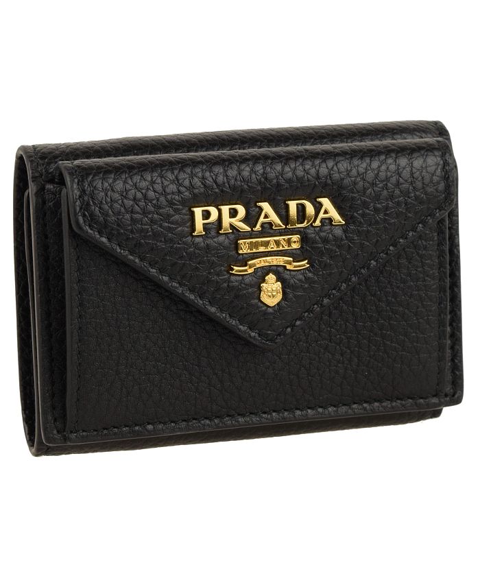 PRADA プラダ コンパクト財布 ミニウォレット 三つ折り ヴィッテロレザー-