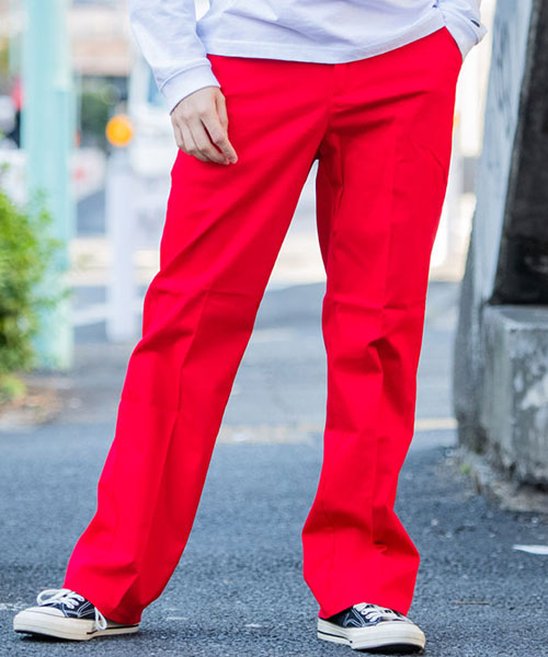 red slacks レッド ワイドスラックス ワイドパンツ 赤