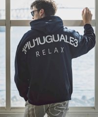 1PIU1UGUALE3 RELAX/ウノ ピゥ ウノ ウグァーレ トレ リラックス 1PIU1UGUALE3 RELAX バックロゴプリント裏起毛プルオーバーパーカー/504454703