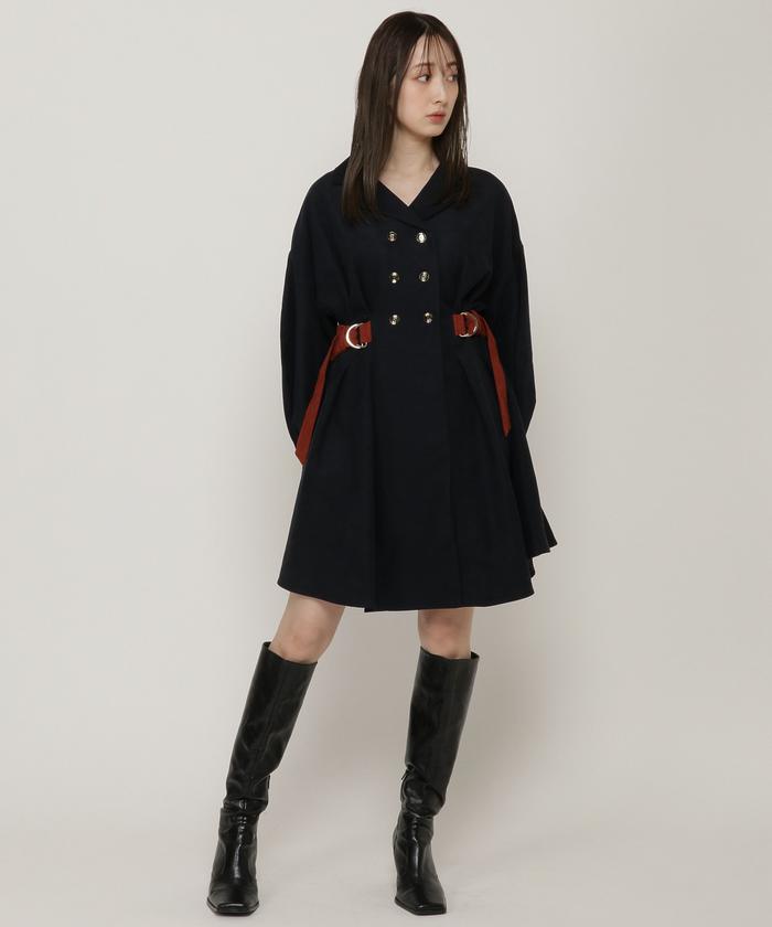 タフタ★カットアウト★ミニワンピース★ REDVALENTINO セール】ダブルバックルミニワンピース(504458762