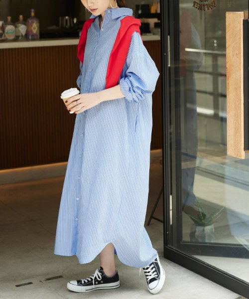 ストライプ柄ビッグシャツワンピース ティティベイト Titivate D Fashion