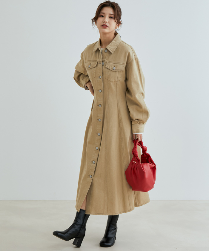 激安通販新作 セール 30%OFF】【WEB限定】【高橋愛コラボ】デニムフィット ワンピース