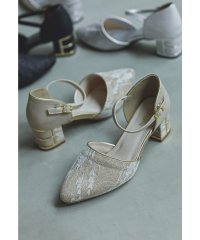 niana/結婚式 パンプス パーティーシューズ 靴 美脚  疲れにくい 小さいサイズ 大きいサイズ チャンキーヒール ビジュー アンクルストラップ ベージュ ブラック 二/504465177