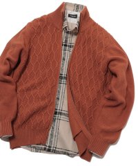 Men's Bigi/7G鹿の子ケーブル ジップアップニット/504466238