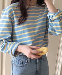 TeddyShop/レディース 長袖バイカラーボーダー柄ボートネックTシャツ/504457062