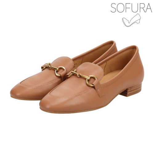 【抗ウイルス・抗菌加工】比類ないしなやかさと快適な履き心地が生まれる 『SOFURA』シリーズ ボロネーゼ製法で柔らか♪ビットがおしゃれなローファーパンプス D