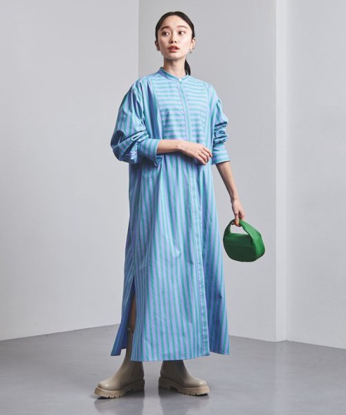 ＜UNITED ARROWS＞ロンドンストライプ パネル シャツワンピース W†