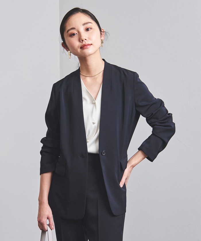UNITED ARROWS＞FEEL FREE Vノーカラー ジャケット B †