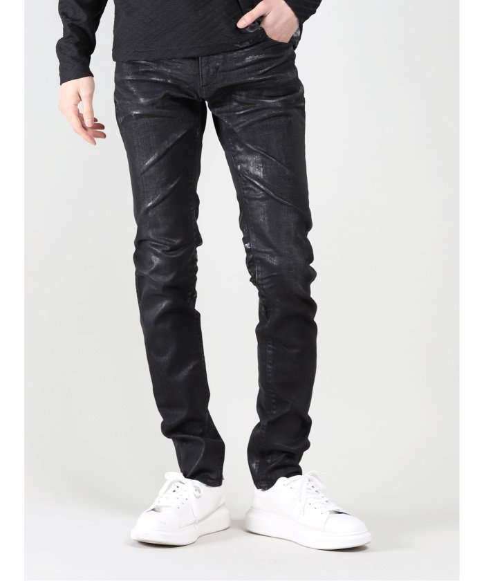 MADE IN JAPAN クリアブラックコーティング スキニーデニム(504469983) | セマンティックデザイン(semanticdesign) - d fashion MADE IN JAPAN クリアブラックコーティング スキニーデニム(504469983) | セマンティックデザイン(semanticdesign) - d fashion