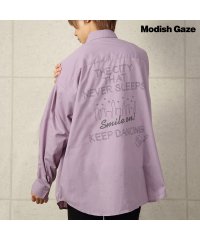 MODISH GAZE/【MODISH GAZE】ネオンロゴ バックプリント ビッグシルエット 長袖シャツ/504470050