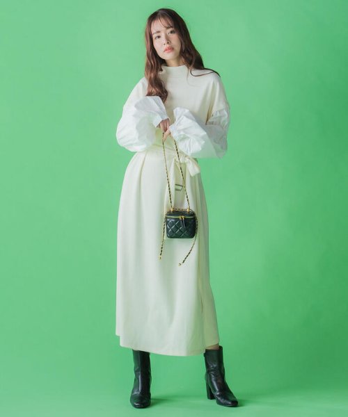 ドッキングボトルネックワンピース 手洗い可能 ビッキー Vicky D Fashion ドッキングボトルネックワンピース 手洗い可能 ビッキー Vicky D Fashion