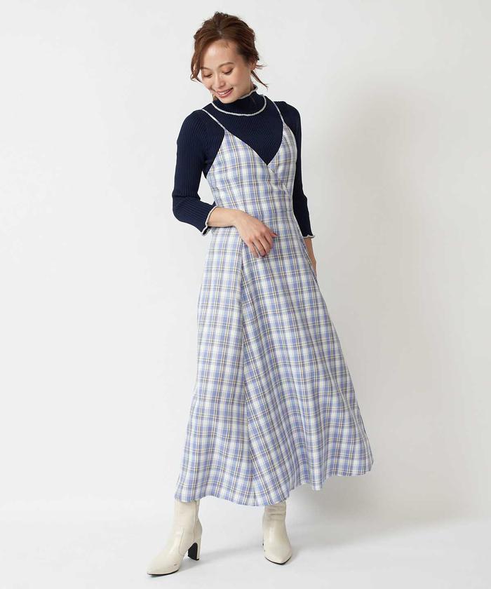 ワンピース バックリボンチェックワンピース : ZOZOTOWN Yahoo
