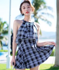 TeddyShop/テディショップ Teddyshop レディース水着 ハイネックバックフリルフレアオールインワンワンピーススイムウェア【返品不可商品】/504456929