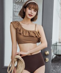 TeddyShop/テディショップ Teddyshop レディース フリルワンショルダーハイウエストビキニ 2点セット【返品不可商品】/504467935