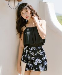 TeddyShop/テディショップ Teddyshop 水着 ボタニカル柄 フレアワンピース オールインワン【返品不可商品】/504456893