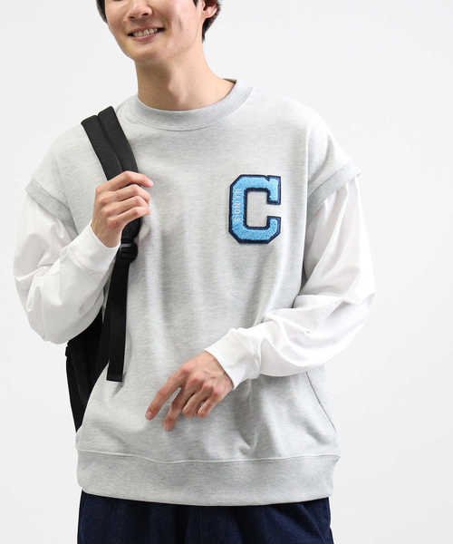 バックナンバー フェイクレイヤードスウェット Back Number Back Number D Fashion