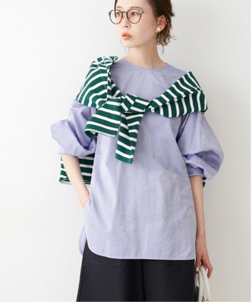 ＆NAVY TESEOノーカラーブラウス◆