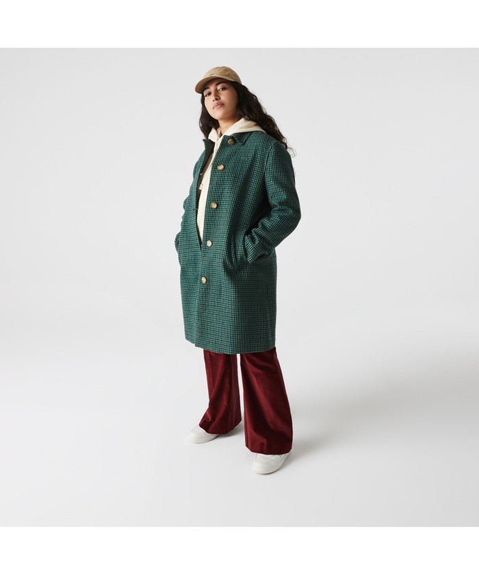 ラコステ　ステンカラー ウールコート ラコステ LACOSTE 耐水ライトステンカラーコート （ダーク