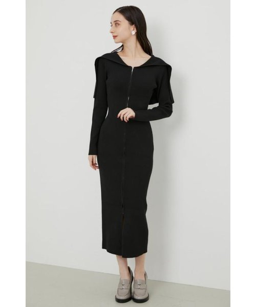 50 Off フロントzipオーバーカラーknitop ワンピース Www Comisariatolosandes Com