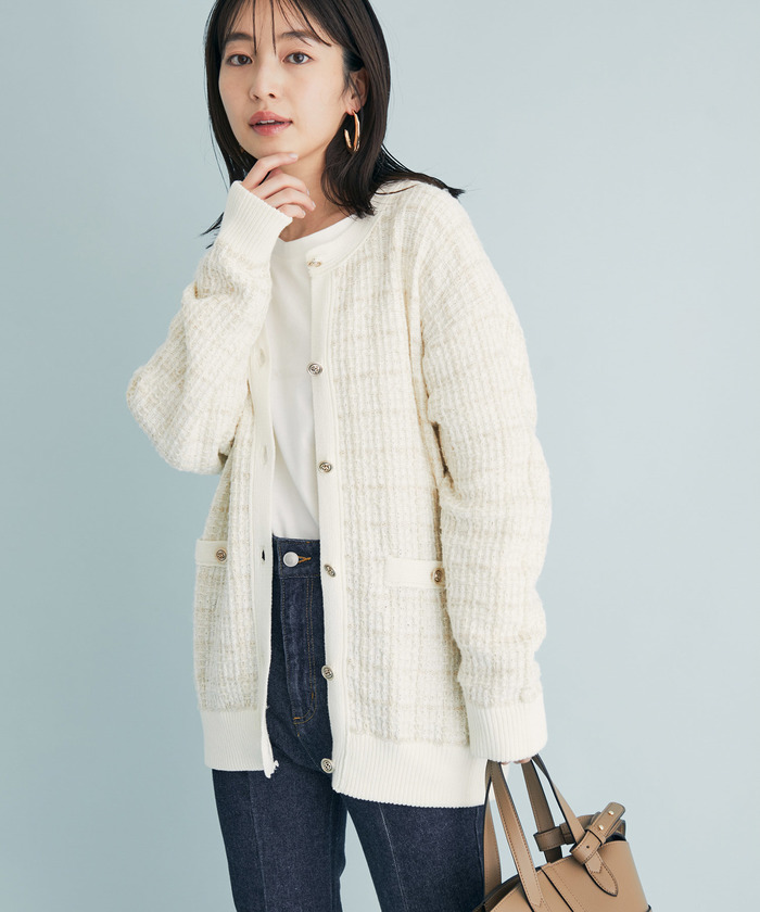 ツイード風ニットカーディガン(504481130) | ビス(VIS) - d fashion