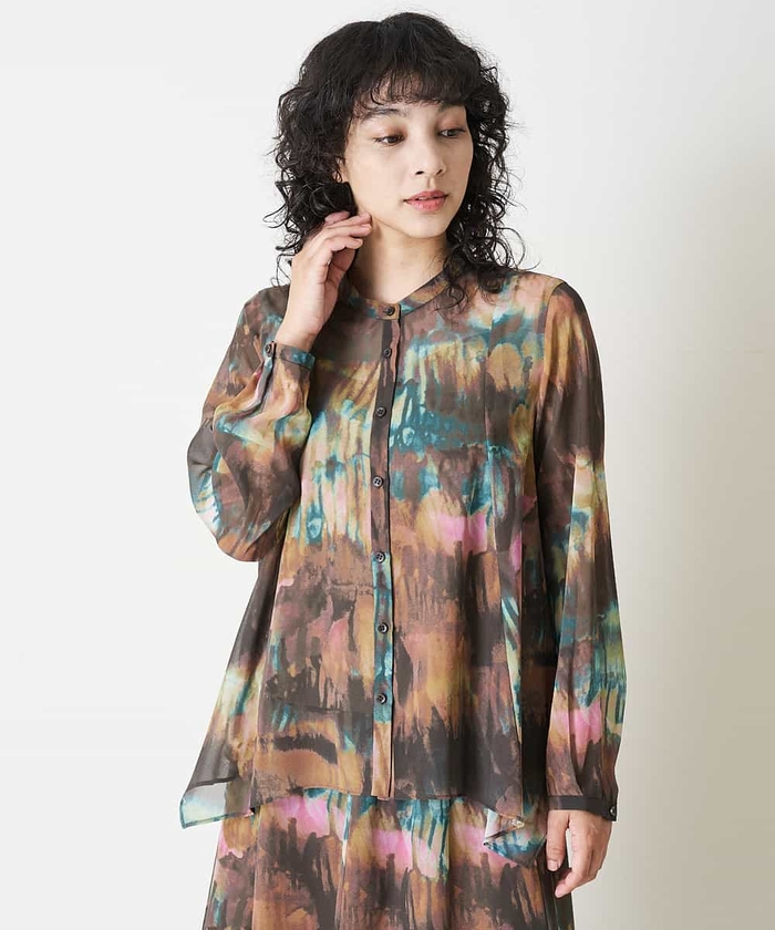 専用BLACK Scandal 19SS ペイントプリント ロングブラウス 特別特価