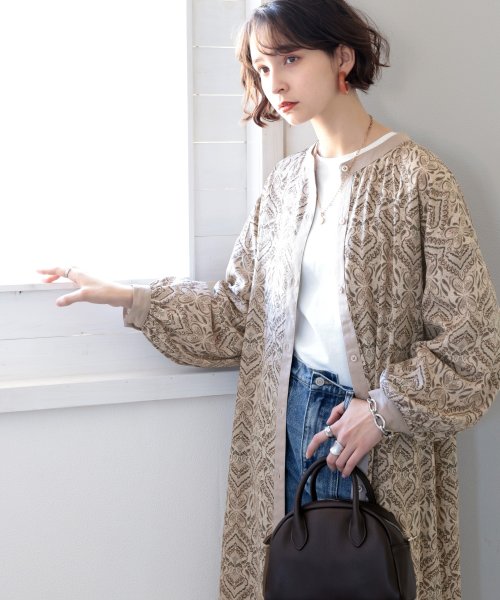 セール 進化系レトロ調 ダマスク柄ロング丈シャツ クラシカルエルフ Classical Elf D Fashion セール 進化系レトロ調 ダマスク柄ロング丈シャツ クラシカルエルフ Classical Elf D Fashion