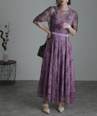 PourVous/プールヴー PourVous 袖あり&ミモレ丈パーティードレスギャザースリーブ大きいサイズ結婚式フォーマル ワンピース 20代 30代 40代/504455606