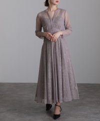 PourVous/プールヴー PourVous レースアップパーティードレス大きいサイズミモレ丈&袖あり結婚式フォーマル ワンピース 20代 30代 40代/504455607