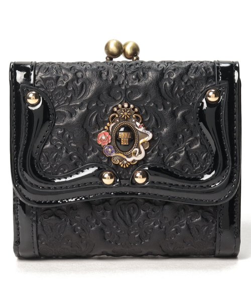 新品未使用】ANNA SUI 財布 セルパン 黒 蛇 アナスイ 三つ折り がま