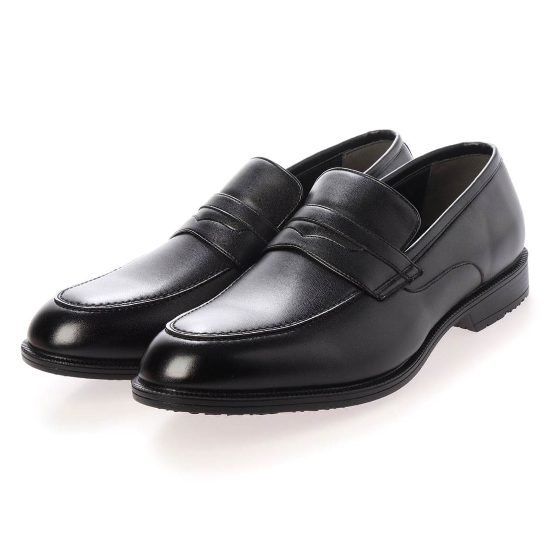 renoma 黒 レザーモカシンシューズ