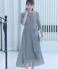 PourVous/プールヴー PourVous ミモレ丈&七分袖フォーマルレーススリーブ大きいサイズ結婚式パーティードレス ワンピース 20代 30代 40代/504472496