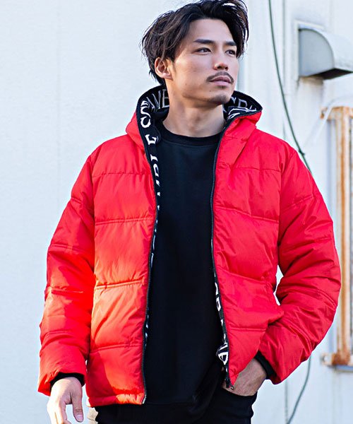 セール Cavaria ジャガードリブフード付き中綿フルジップジャケット メンズ ブルゾン 中綿 軽量 ロゴ ラグジュアリースポーツ ラグスポ 秋 冬 キャバリア Cavaria D Fashion