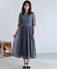 PourVous/プールヴー PourVous 結婚式パーティードレスミモレ丈と七分袖ビスチェデザイン大きいサイズフォーマル ワンピース 20代 30代 40代/504472497