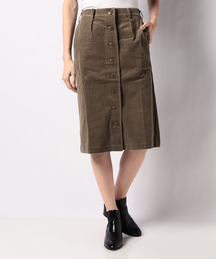 セール 80%OFF】【Loytaa/ロユタ】ストレッチコール前釦スカート