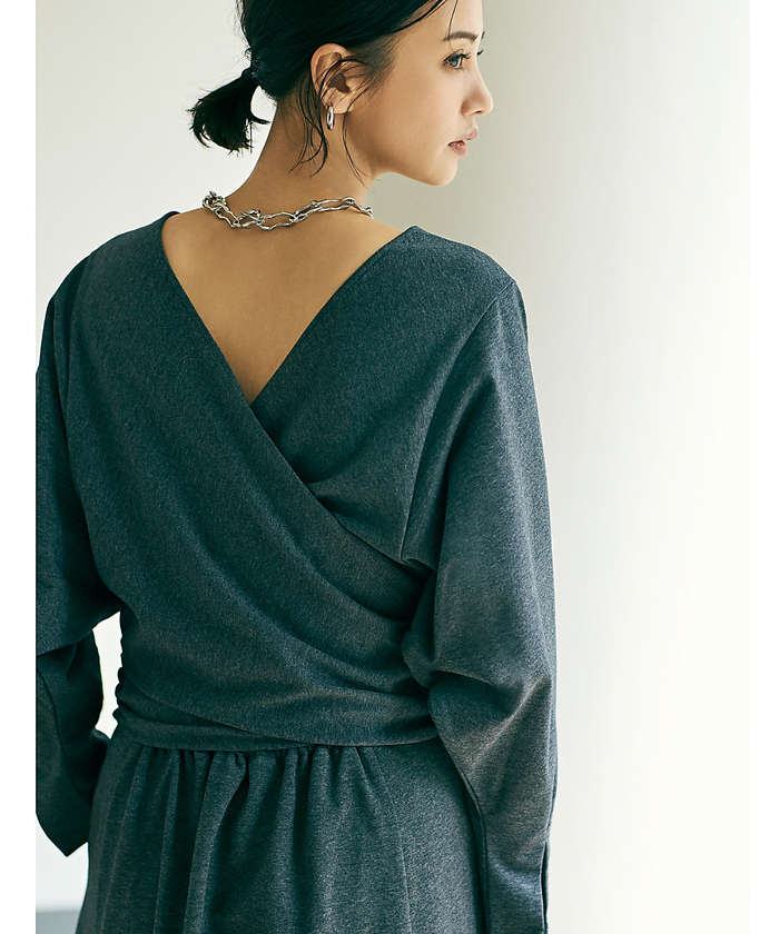 セール 40%OFF】【鳳山えり×qualite】2WAYバックリボンワンピース