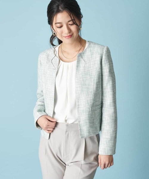 セール43%OFF】配色パイピングツィードノーカラージャケット(504493127) | オフオン(OFUON) - d fashion セール43%OFF】配色パイピングツィードノーカラージャケット(504493127) | オフオン(OFUON) - d fashion