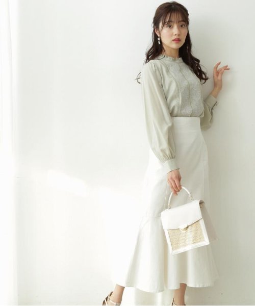 セール フロント刺繍ブラウス プロポーション ボディドレッシング Proportion Body Dressing D Fashion