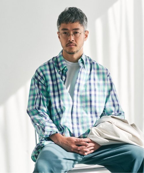 【LA BOUCLE】オーバーサイズ マドラスチェック シャツ