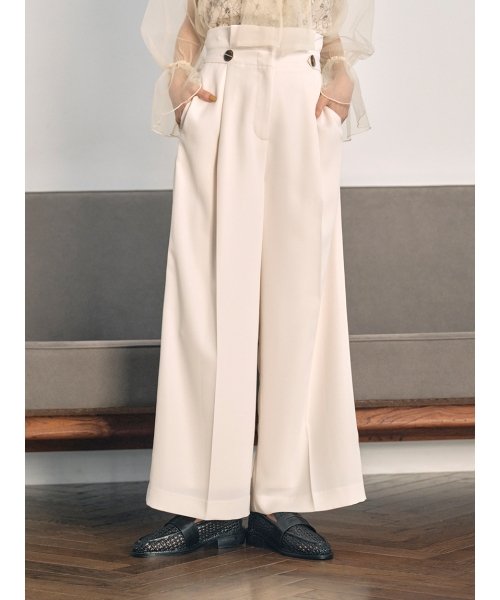 サイドボタンデザインワイドパンツ