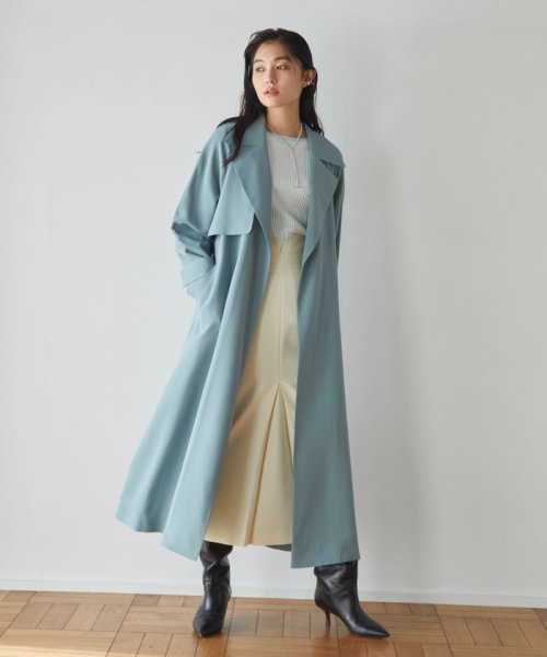 <EMMEL REFINES(エメル リファインズ)>EM ベルテッドフレア ロング トレンチコート